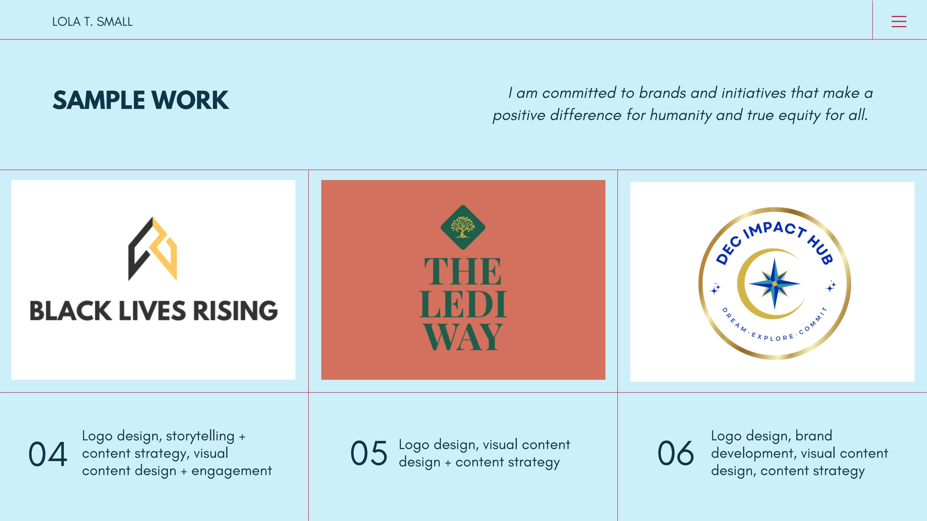 Logo design and brand development for Black Lives Rising, The Ledi Way, and DEC Impact Hub